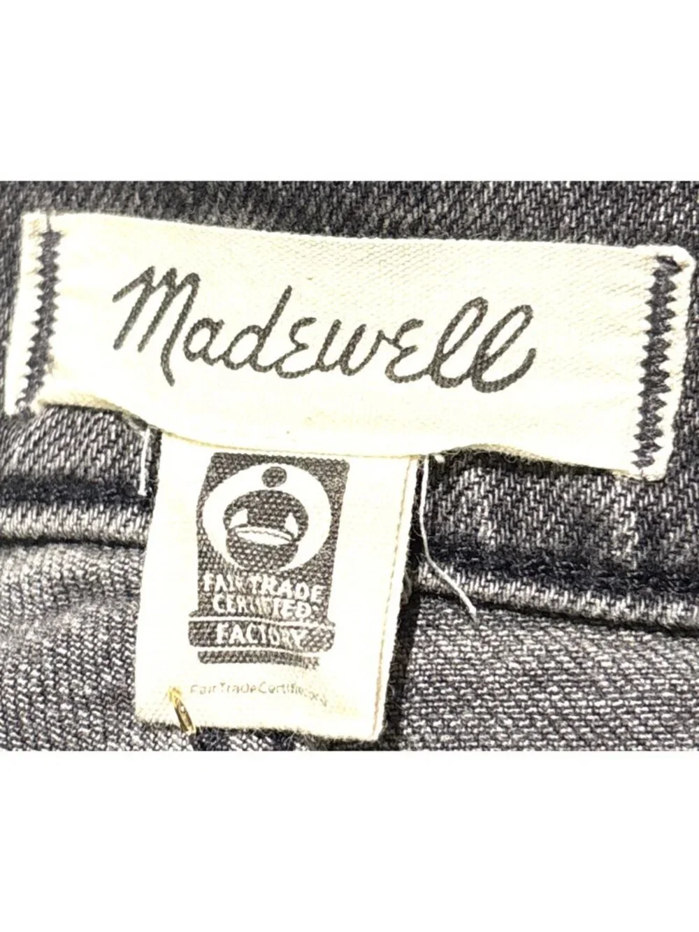 Madewell The Perfect Vintage Jean Sz 26 Distressed Gray Denim Raw Hem High Rise